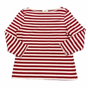 346 Brooks Brothers 3/4 Sleeve Red and White Striped Shirt